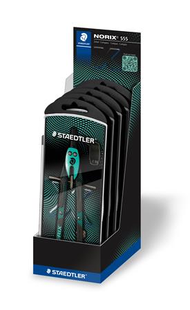 Körző készlet, precíziós, 3 darabos, STAEDTLER "Norix® 555", zöld