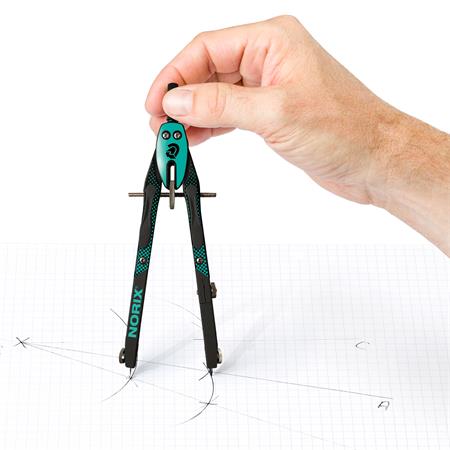 Körző készlet, precíziós, 3 darabos, STAEDTLER "Norix® 555", zöld