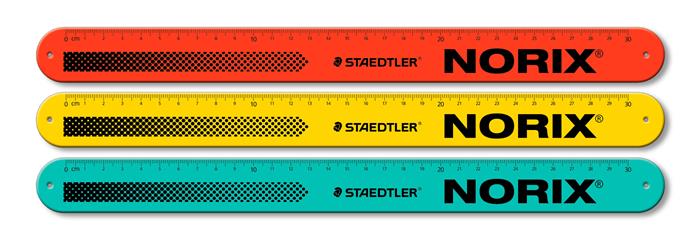 Vonalzó, rugalmas, csuklóra pattintható, 30 cm, STAEDTLER, "Norix® 565"