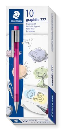 Nyomósirón, 0,5 mm, STAEDTLER "Graphite 777", magenta