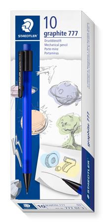Nyomósirón, 0,7 mm, STAEDTLER "Graphite 777", kék