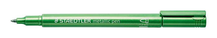 Dekormarker, 1-2 mm, kúpos, STAEDTLER "8323", metálzöld