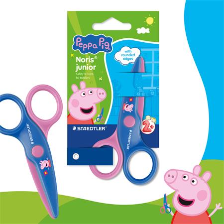 Olló, óvodai, 10 cm, STAEDTLER "Noris® Junior 965", Peppa malac