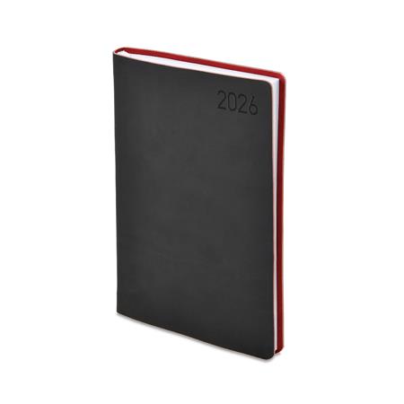 Naptár, tervező, A5, napi, TOPTIMER "Madeira", fekete-bordó