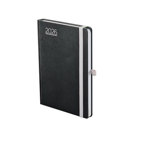Naptár, tervező, A5, heti, TOPTIMER, "Nero", fekete-szürke