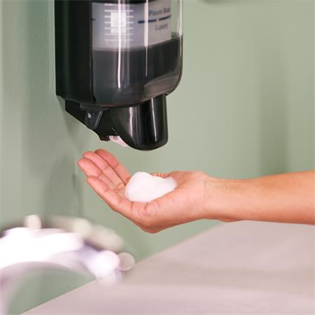 Hab- és folyékony szappan és kézfertőtlenítő adagoló, S5 rendszer, TORK "Mini", fekete