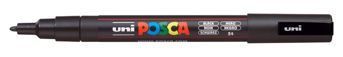 Dekormarker, 0,9-1,3 mm, UNI "Posca PC-3M", fekete