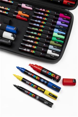 Dekormarker-készlet, táskában, UNI "Posca", 40 darabos