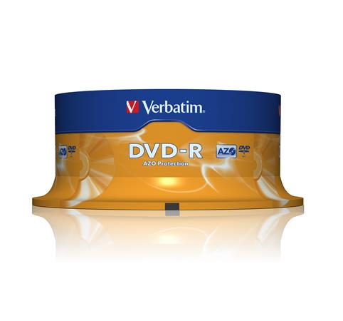 DVD-R lemez, AZO, 4,7GB, 16x, 25 db, hengeren, VERBATIM