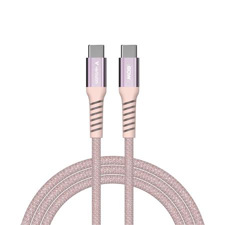 USB kábel, USB-C - USB-C, 1,2 m, 60W, mágneses, VERBATIM, rózsaszín