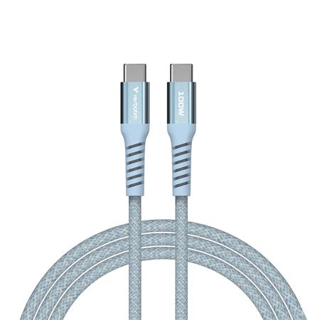 USB kábel, USB-C - USB-C, 1,2 m, 100W, mágneses, VERBATIM, kék