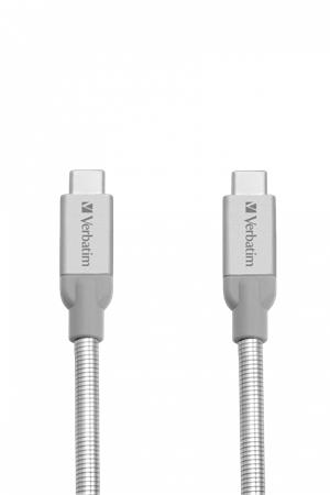 USB kábel, USB-C 3.1 - USB-C, 30 cm, VERBATIM, ezüst