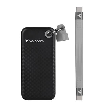 SSD (külső memória) 1TB, USB 3.2 Gen2, VERBATIM "Pocket SSD", fekete/szürke