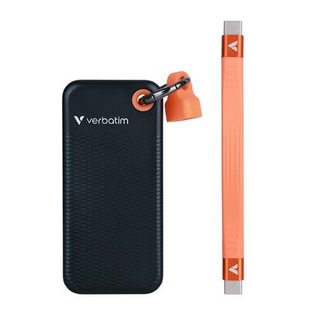 SSD (külső memória) 1TB, USB 3.2 Gen2, VERBATIM "Pocket SSD", fekete/narancs