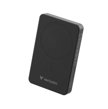 Power bank, külső akkumulátor, vezeték nélküli, 10.000mAh, VERBATIM "Charge n Go Essentials", fekete