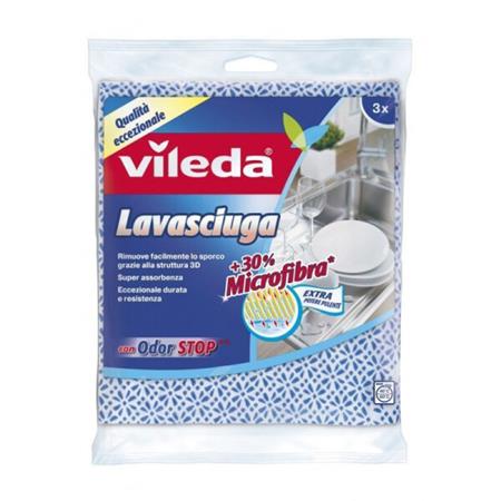 Mosogatókendő, 50% mikroszállal, 3 db, VILEDA