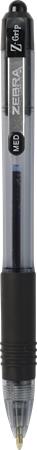 Golyóstoll, 0,27 mm, nyomógombos, ZEBRA "Z-Grip", fekete