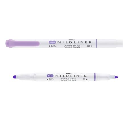 Szövegkiemelő, 1,0/3,5 mm, kétvégű ZEBRA "Mildliner Cool & Refined" lila