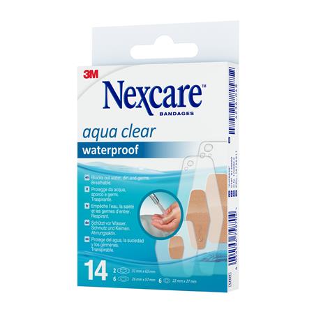 Sebtapasz, vízálló, vegyes méret, 14 db, 3M "Nexcare™ Aqua 360"