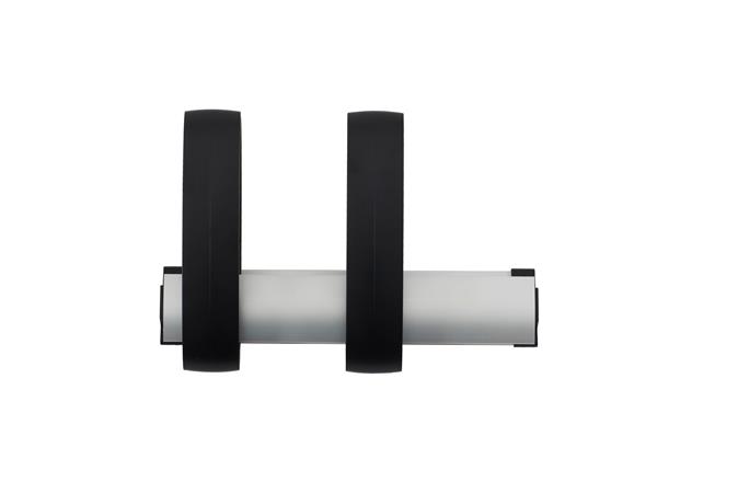 Ruhafogas, fali, fém, 2 db akasztóval, ALBA, fekete –ezüst