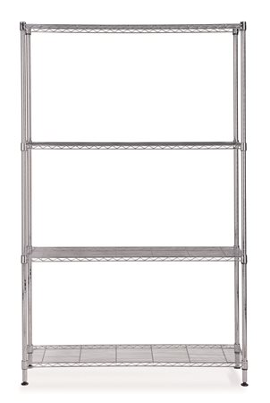 Polcrendszer, fém, 4 polc, 160x90x35 cm, ALBA