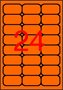 Etikett, 64x33,9 mm, színes, kerekített sarkú, APLI, neon narancs, 480 etikett/csomag
