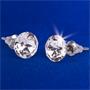 Fülbevaló, natúr fehér SWAROVSKI® kristállyal, 8mm, ART CRYSTELLA®