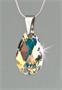 Nyaklánc, esőcsepp formájú, színjátszós fehér SWAROVSKI® kristállyal, 16mm, ART CRYSTELLA®