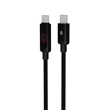 Töltőkábel, USB-C - USB-C, 60W, 1 m, AVAX "CB654 Pulsey", szürke