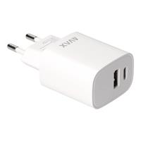 Hálózati töltő, USB-A + USB-C, 20W, AVAX 