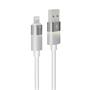 Töltőkábel, USB-A - lightning (Apple), 1 m, AVAX "CB310 Glowy", fehér