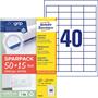 Etikett, univerzális, 48,5x25,4 mm, AVERY ZWECKFORM, "Sparpack", 2600 etikett/csomag
