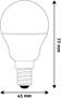 LED izzó, E14, kisgömb, G45, 4,5W, 470lm, 3000K, AVIDE