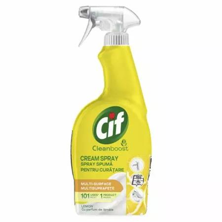 Univerzális zsíroldó- és tisztító spray, 700 ml, CIF "Cream", citrom