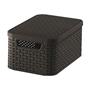 Rattan hatású kosár tetővel, 6l, barna, CURVER, "Style S"