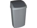 Billenős szemetes, 50 l, CURVER "Swing top", ezüst/grafit