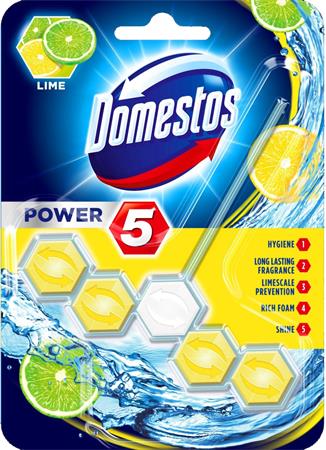 WC fertőtlenítő, 1 db-os, DOMESTOS "Power 5", lime