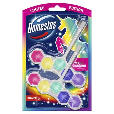 WC fertőtlenítő, 2 db-os, DOMESTOS "Power 5", unikornis