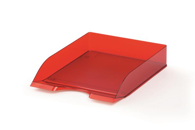 Irattálca, műanyag, DURABLE, "Basic", áttetsző piros