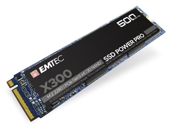 SSD (belső memória), 500GB, M2 NVMe, 2200/1100 MB/s, EMTEC "X300"
