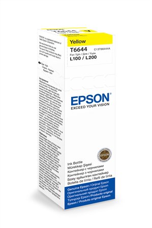 T66444A10 Tinta, L100, 200mfp nyomtatókhoz, EPSON, sárga, 70ml