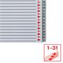 Regiszter, műanyag, A4 Maxi, 1-31, ESSELTE, szürke