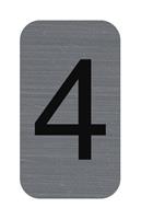 Információs tábla, öntapadó, 2,5x4,4 cm, alumíniumhatású, EXACOMPTA, 4-es