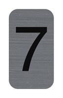 Információs tábla, öntapadó, 2,5x4,4 cm, alumíniumhatású, EXACOMPTA, 7-es