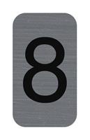 Információs tábla, öntapadó, 2,5x4,4 cm, alumíniumhatású, EXACOMPTA, 8-as