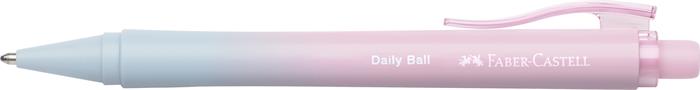 Golyóstoll, 0,34 mm, nyomógombos, rózsa-égkék tolltest, FABER-CASTELL "Daily Ball Flow", kék