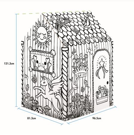 Színezhető karton játszóház, FELLOWES "BANKERS BOX® Playhouse", unikornis, vegyes minta