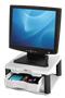 Monitorállvány, fiókkal, FELLOWES "Premium Plus", platinaszürke