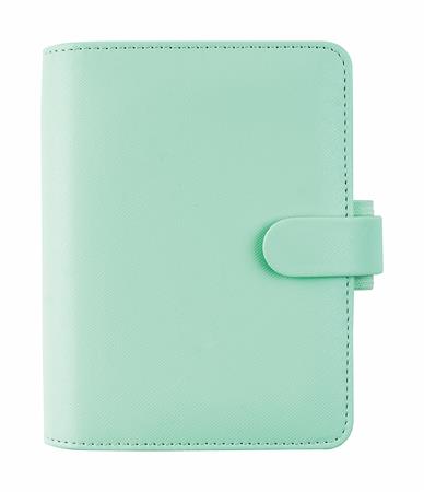 Kalendárium, gyűrűs, betétlapokkal, pocket méret, FILOFAX "Saffiano", menta