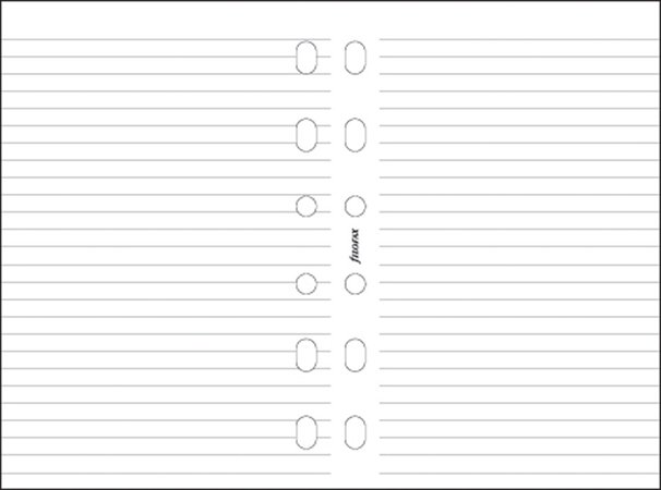 Kalendárium betét, jegyzetlap, A5, vonalas, FILOFAX, fehér